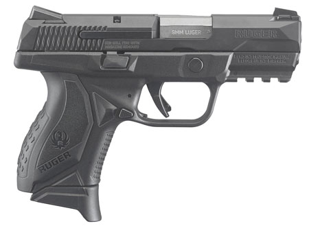 RUGER AMERICAN COMPACT 9MM FS 17-SHOT BLACK MATTE SYN < - for sale